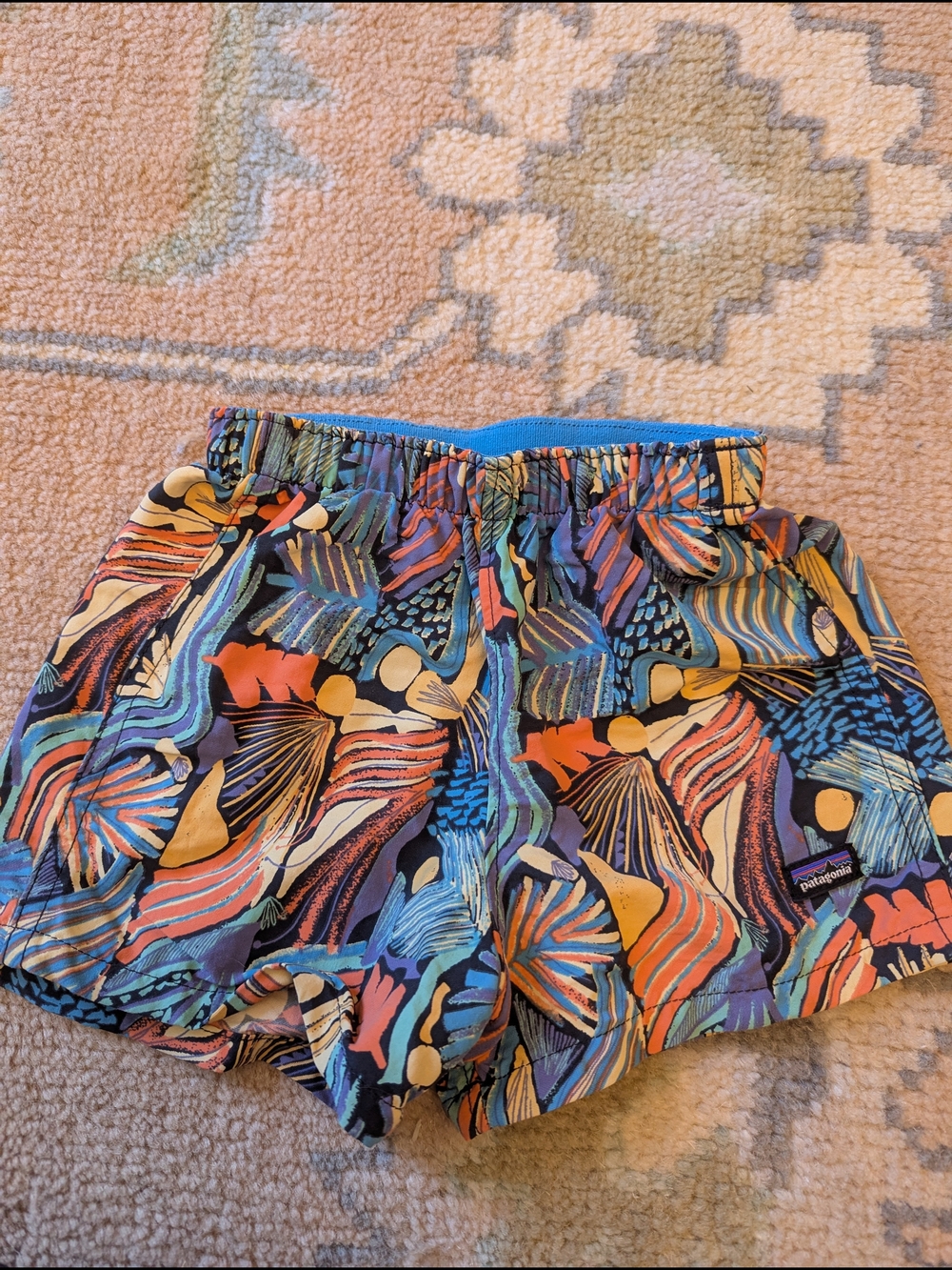 Patagonia Kids Swim Trunks — Blue, Orange, Yellow, Black, Purple